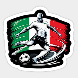 Dynamic Italy Soccer Star in Action - Vector Design Sticker